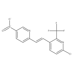 6-chloro-3-[(E)-2-(5-nitro-2-pyridyl)vinyl]-2-(trifluoromethyl)pyridine结构式
