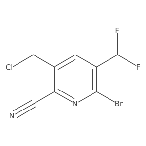 6-Bromo-3-(chloromethyl)-5-(difluoromethyl)picolinonitrile Structure