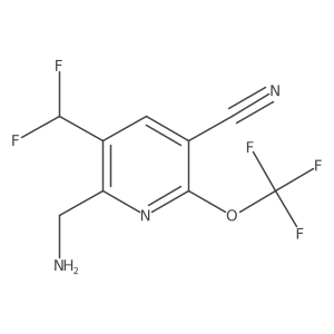 2-(Aminomethyl)-5-cyano-3-(difluoromethyl)-6-(trifluoromethoxy)pyridine Structure