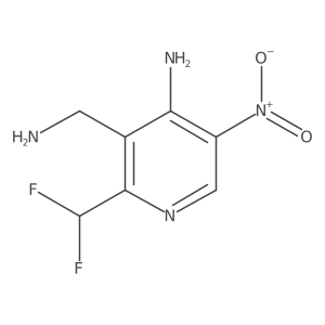 3-(Aminomethyl)-2-(difluoromethyl)-5-nitropyridin-4-amine结构式