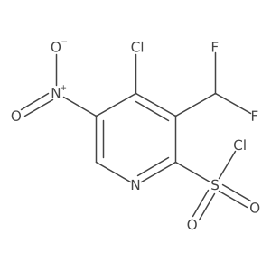 4-Chloro-3-(difluoromethyl)-5-nitropyridine-2-sulfonyl chloride结构式