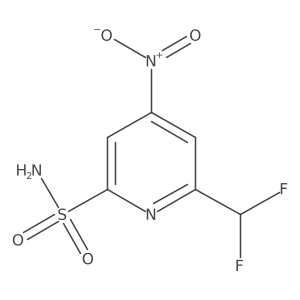 2-(Difluoromethyl)-4-nitropyridine-6-sulfonamide结构式
