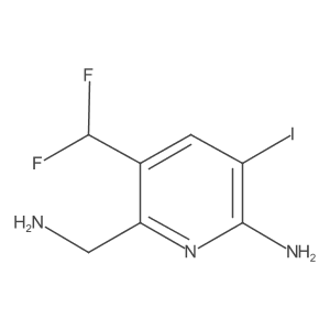 6-(Aminomethyl)-5-(difluoromethyl)-3-iodopyridin-2-amine Structure