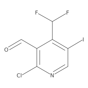 2-Chloro-4-(difluoromethyl)-5-iodonicotinaldehyde结构式