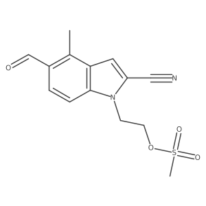 2-(2-Cyano-5-formyl-4-methyl-1h-indol-1-yl)ethyl methanesulfonate Structure