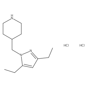 4-[(3,5-Diethylpyrazol-1-yl)methyl]piperidine;dihydrochloride结构式