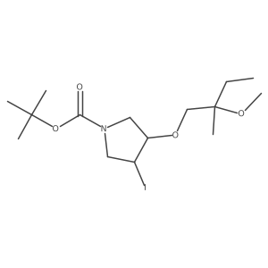 Tert-butyl 3-iodo-4-(2-methoxy-2-methylbutoxy)pyrrolidine-1-carboxylate Structure