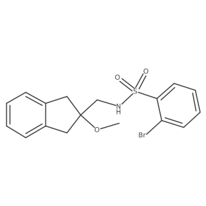 2-bromo-N-((2-methoxy-2,3-dihydro-1H-inden-2-yl)methyl)benzenesulfonamide Structure