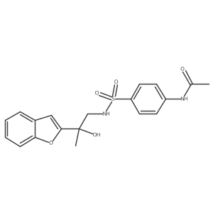 N-(4-(N-(2-(benzofuran-2-yl)-2-hydroxypropyl)sulfamoyl)phenyl)acetamide结构式