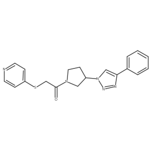 1-(3-(4-phenyl-1H-1,2,3-triazol-1-yl)pyrrolidin-1-yl)-2-(pyridin-4-ylthio)ethanone Structure