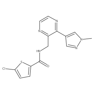 5-chloro-N-((3-(1-methyl-1H-pyrazol-4-yl)pyrazin-2-yl)methyl)thiophene-2-carboxamide Structure