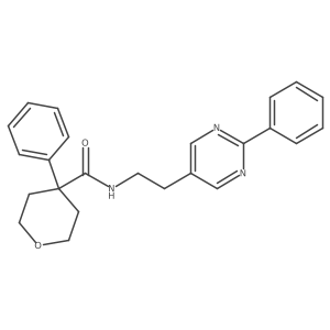 4-phenyl-N-(2-(2-phenylpyrimidin-5-yl)ethyl)tetrahydro-2H-pyran-4-carboxamide Structure