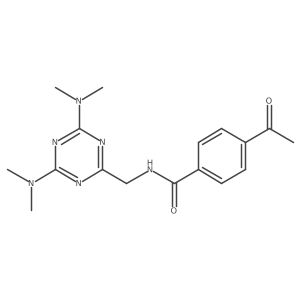 4-acetyl-N-((4,6-bis(dimethylamino)-1,3,5-triazin-2-yl)methyl)benzamide Structure