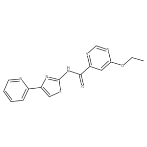 6-ethoxy-N-(4-(pyridin-2-yl)thiazol-2-yl)pyrimidine-4-carboxamide结构式