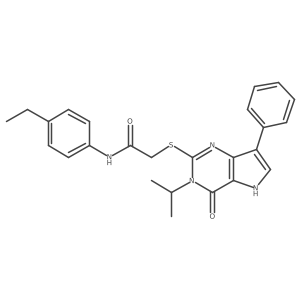 N-(4-ethylphenyl)-2-((3-isopropyl-4-oxo-7-phenyl-4,5-dihydro-3H-pyrrolo[3,2-d]pyrimidin-2-yl)thio)acetamide结构式