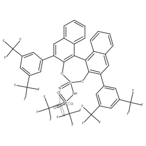 (11BR)-N-(2,6-bis(3,5-bis(trifluoromethyl)phenyl)-4-(((trifluoromethyl)sulfonyl)imino)-4l5-dinaphtho[2,1-d:1',2'-f][1,3,2]dioxaphosphepin-4-yl)-1,1,1-trifluoromethanesulfonamide Structure