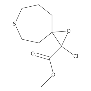 Methyl 2-chloro-1-oxa-6-thiaspiro[2.6]nonane-2-carboxylate结构式