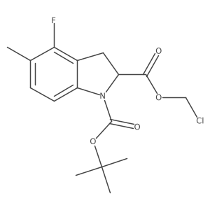 1-tert-butyl 2-chloromethyl 4-fluoro-5-methyl-2,3-dihydro-1H-indole-1,2-dicarboxylate结构式