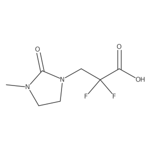 2,2-Difluoro-3-(3-methyl-2-oxoimidazolidin-1-yl)propanoic acid结构式