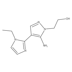 2-[5-amino-4-(1-ethyl-1H-imidazol-2-yl)-1H-pyrazol-1-yl]ethan-1-ol结构式