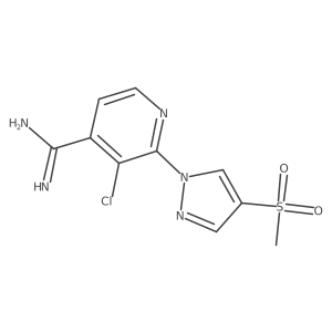 3-chloro-2-(4-methanesulfonyl-1H-pyrazol-1-yl)pyridine-4-carboximidamide结构式