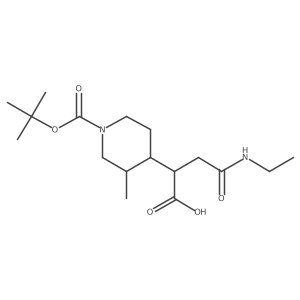 2-{1-[(Tert-butoxy)carbonyl]-3-methylpiperidin-4-yl}-3-(ethylcarbamoyl)propanoic acid结构式