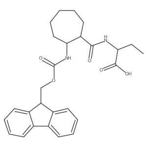 (2S)-2-{[2-({[(9H-fluoren-9-yl)methoxy]carbonyl}amino)cycloheptyl]formamido}butanoic acid结构式