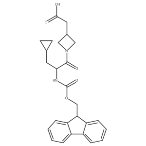 2-{1-[3-cyclopropyl-2-({[(9H-fluoren-9-yl)methoxy]carbonyl}amino)propanoyl]azetidin-3-yl}acetic acid结构式
