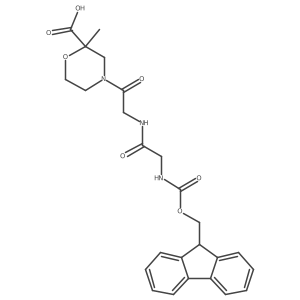 4-{2-[2-({[(9H-fluoren-9-yl)methoxy]carbonyl}amino)acetamido]acetyl}-2-methylmorpholine-2-carboxylic acid Structure