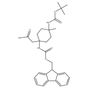 2-(4-{[(tert-butoxy)carbonyl]amino}-1-({[(9H-fluoren-9-yl)methoxy]carbonyl}amino)-4-methylcyclohexyl)acetic acid Structure