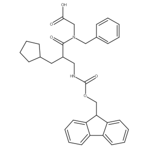 2-[N-benzyl-2-(cyclopentylmethyl)-3-({[(9H-fluoren-9-yl)methoxy]carbonyl}amino)propanamido]acetic acid Structure