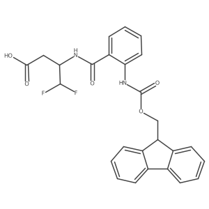 3-{[2-({[(9H-fluoren-9-yl)methoxy]carbonyl}amino)phenyl]formamido}-4,4-difluorobutanoic acid结构式