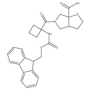 5-[1-({[(9H-fluoren-9-yl)methoxy]carbonyl}amino)cyclobutanecarbonyl]-hexahydro-2H-furo[2,3-c]pyrrole-6a-carboxylic acid Structure