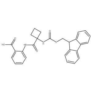 2-[1-({[(9H-fluoren-9-yl)methoxy]carbonyl}amino)cyclobutaneamido]benzoic acid结构式