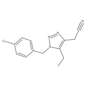2-{1-[(4-chlorophenyl)methyl]-5-ethyl-1H-1,2,3-triazol-4-yl}acetonitrile结构式