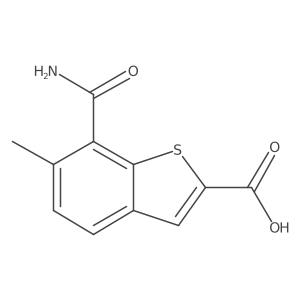 7-Carbamoyl-6-methyl-1-benzothiophene-2-carboxylic acid结构式