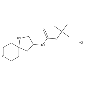 tert-Butyl (8-oxa-1-azaspiro[4.5]decan-3-yl)carbamate hydrochloride结构式