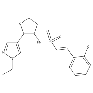 (E)-2-(2-Chlorophenyl)-N-[(2R,3S)-2-(1-ethylpyrazol-4-yl)oxolan-3-yl]ethenesulfonamide Structure