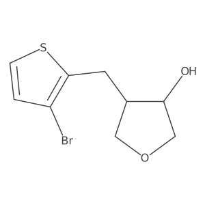 rac-(3R,4S)-4-[(3-bromothiophen-2-yl)methyl]oxolan-3-ol结构式