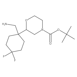 Tert-butyl 2-[1-(aminomethyl)-4,4-difluorocyclohexyl]morpholine-4-carboxylate Structure