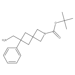 Tert-butyl 6-(aminomethyl)-6-phenyl-2-azaspiro[3.3]heptane-2-carboxylate结构式