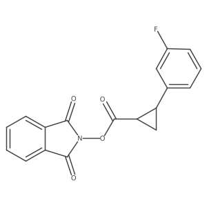 rac-1,3-dioxo-2,3-dihydro-1H-isoindol-2-yl (1R,2R)-2-(3-fluorophenyl)cyclopropane-1-carboxylate Structure