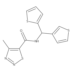 4-methyl-N-[2-thienyl(3-thienyl)methyl]thiadiazole-5-carboxamide结构式