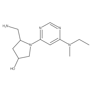 (3R,5R)-5-(aminomethyl)-1-{6-[ethyl(methyl)amino]pyrimidin-4-yl}pyrrolidin-3-ol Structure