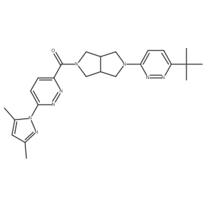 3-[5-(6-tert-butylpyridazin-3-yl)-octahydropyrrolo[3,4-c]pyrrole-2-carbonyl]-6-(3,5-dimethyl-1H-pyrazol-1-yl)pyridazine Structure