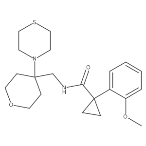 1-(2-methoxyphenyl)-N-{[4-(thiomorpholin-4-yl)oxan-4-yl]methyl}cyclopropane-1-carboxamide结构式