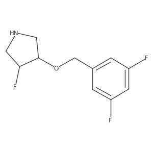 3-[(3,5-Difluorophenyl)methoxy]-4-fluoropyrrolidine结构式