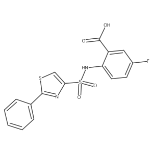 5-Fluoro-2-((2-phenylthiazole)-4-sulfonamido)benzoic acid Structure