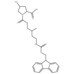 (2S,4S)-1-[6-({[(9H-fluoren-9-yl)methoxy]carbonyl}amino)-4-methylhexanoyl]-4-hydroxypyrrolidine-2-carboxylic acid结构式