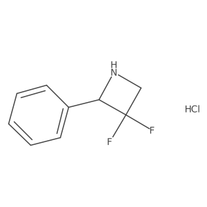3,3-Difluoro-2-phenylazetidine hydrochloride结构式
